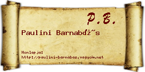 Paulini Barnabás névjegykártya